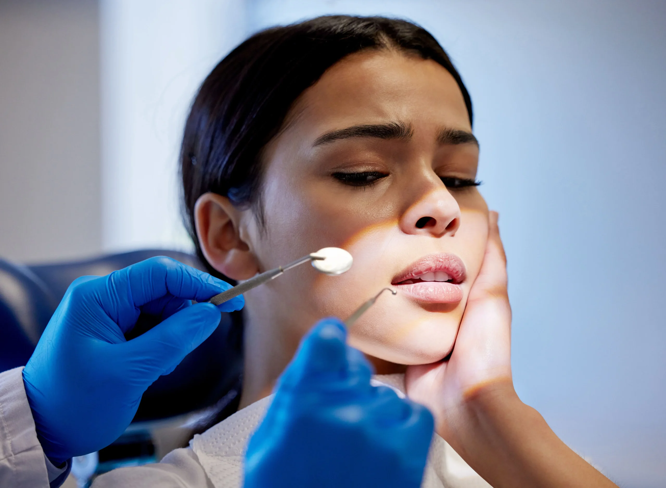 Extracting a tooth at the dentist